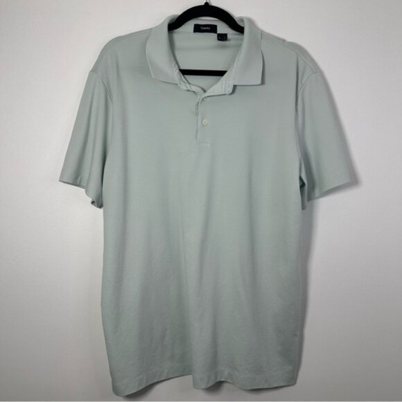 Theory Men's Short Sleeve Polo Shirt 100% Pima Cotton Robin’s Egg Blue Size XL - Picture 1 of 6